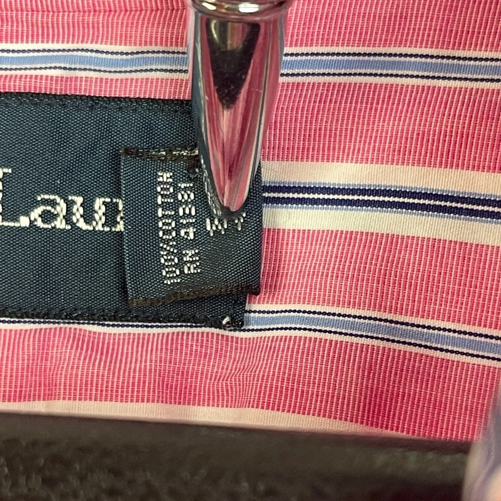Polo Ralph Lauren Mens XL 100% Cotton Long Sleeve Button‎ Down Pony Pink Striped